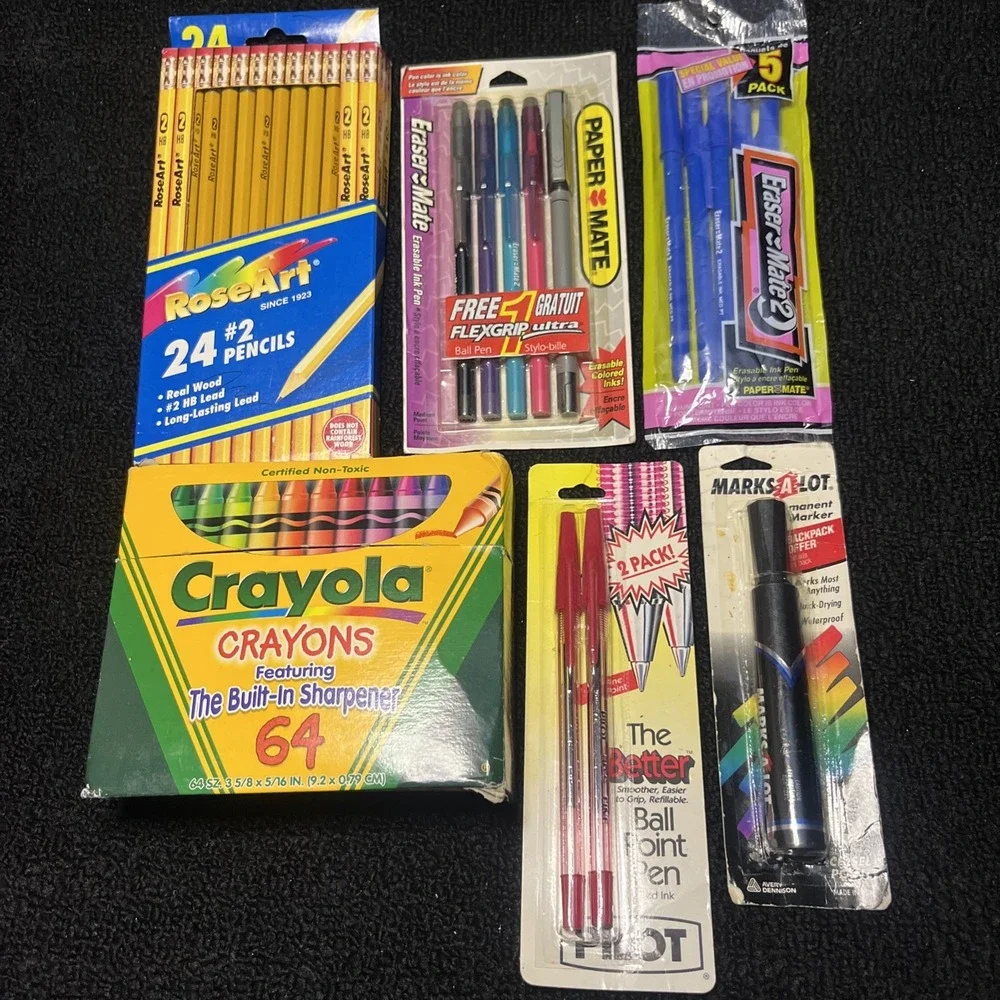 Vintage 1980's 1990's Assorted Ink Pen Mixed Lot of 6 new